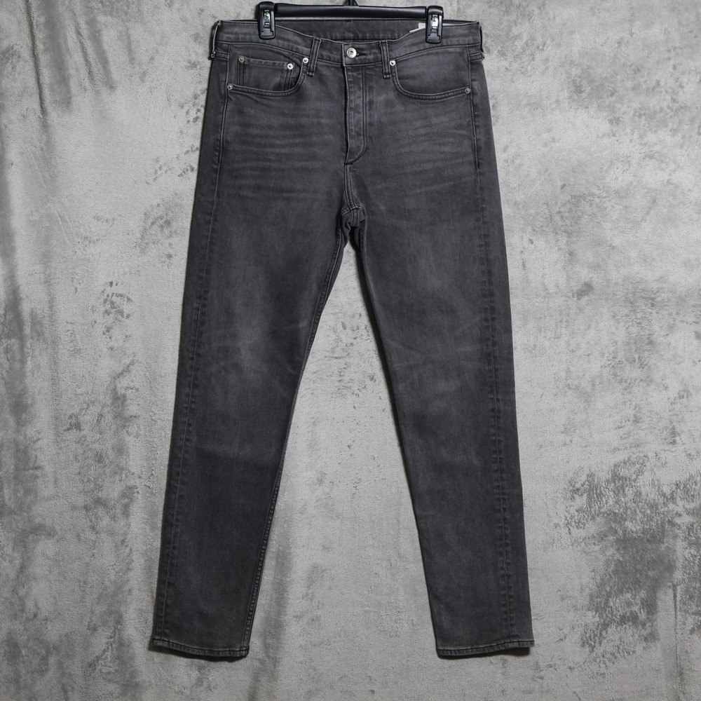 Rag & Bone Fit 2 Slim Jeans Mens 33x33 Gray Greyson Stretch Denim Whiskering USA